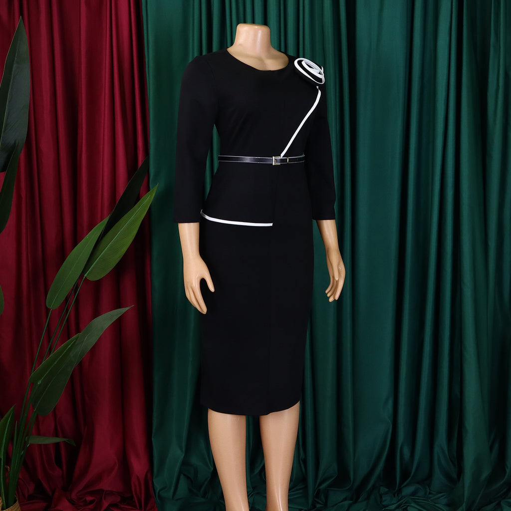 D551 Foreign Trade Women's Wear 2024 Spring New Fashion Elegant OL Tongle Pencil Skirt Hip African dress