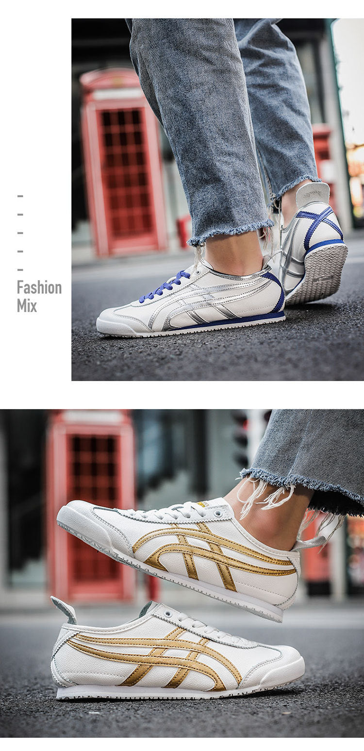 Couple's New Spring First-Layer Cowhide Forrest Gump Shoes, Fashionable and Breathable Sports and Leisure Sneakers, Comfortable White Shoes