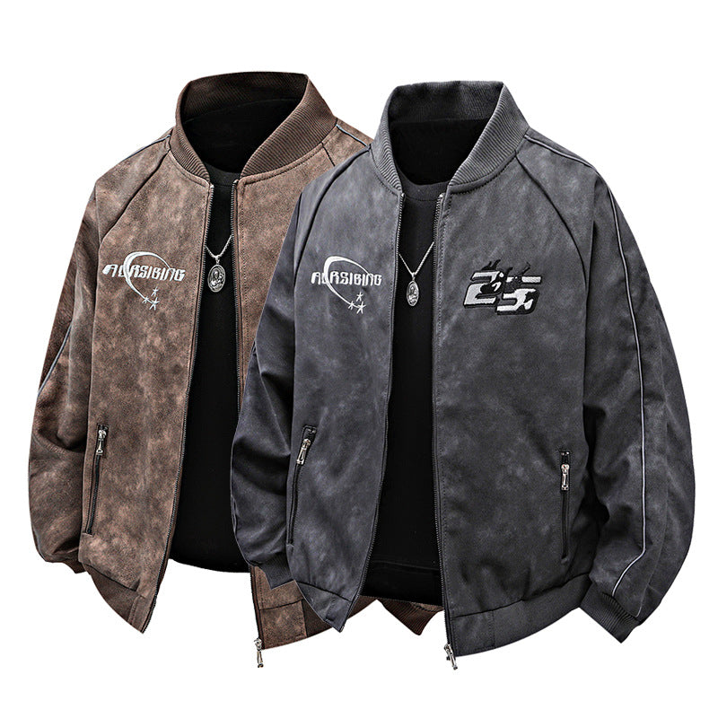 Cross-border Leather Men's Jacket Autumn New Fashion Brand Biker Suit Windproof PU Leather Flying Baseball Suit Jacket Men