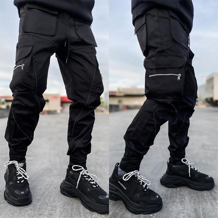 European and American Cross-border Personality Trendy Brand Loose Multi-pocket Casual Work Pants Men's Summer Cotton Men's Trousers for Foreign Trade