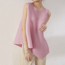 Miyake Irregular Long Sleeve Top Women's 2025 Spring and Autumn Design Solid Color Loose Casual Easiest for Match Bat Sleeve T-Shirt