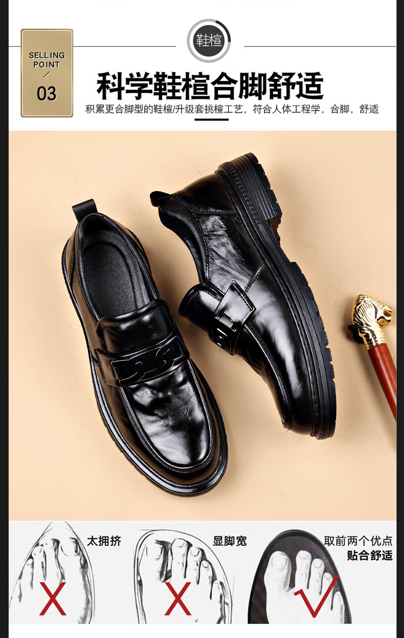 The first layer of cowhide new formal low-top leather shoes men's autumn leather shoes breathable new business casual men's shoes tide