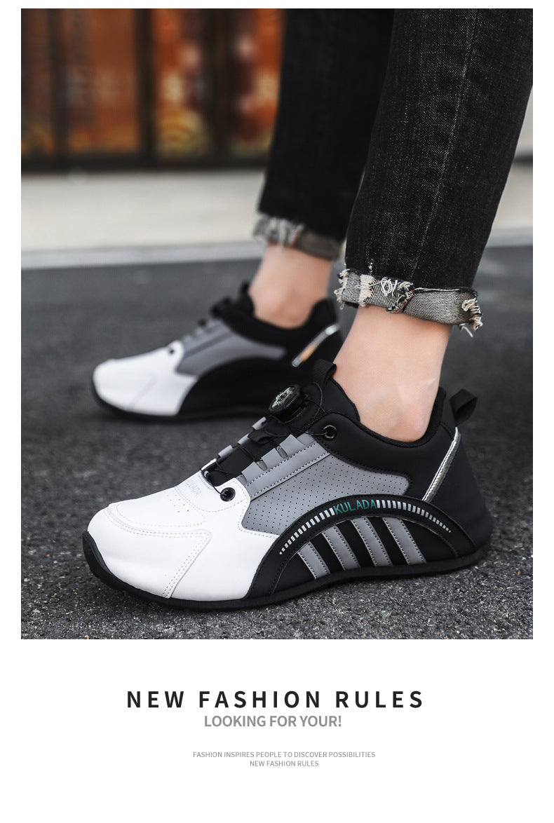 Men's Shoes High-End 2025 New Shoes Men's Breathable Men's Running Shoes Versatile Rotating Button Sports Shoes Men's