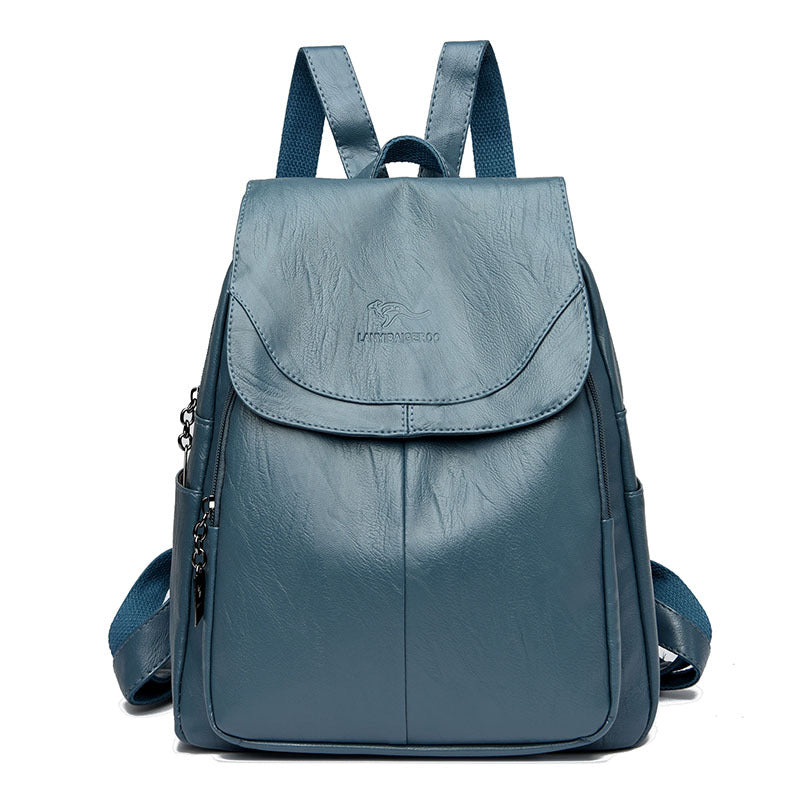 Cross-Border Hot-Selling Backpack for Women Cross-Border European and American Popular Solid Color Backpack High-End Commuter Women's Backpack for Women