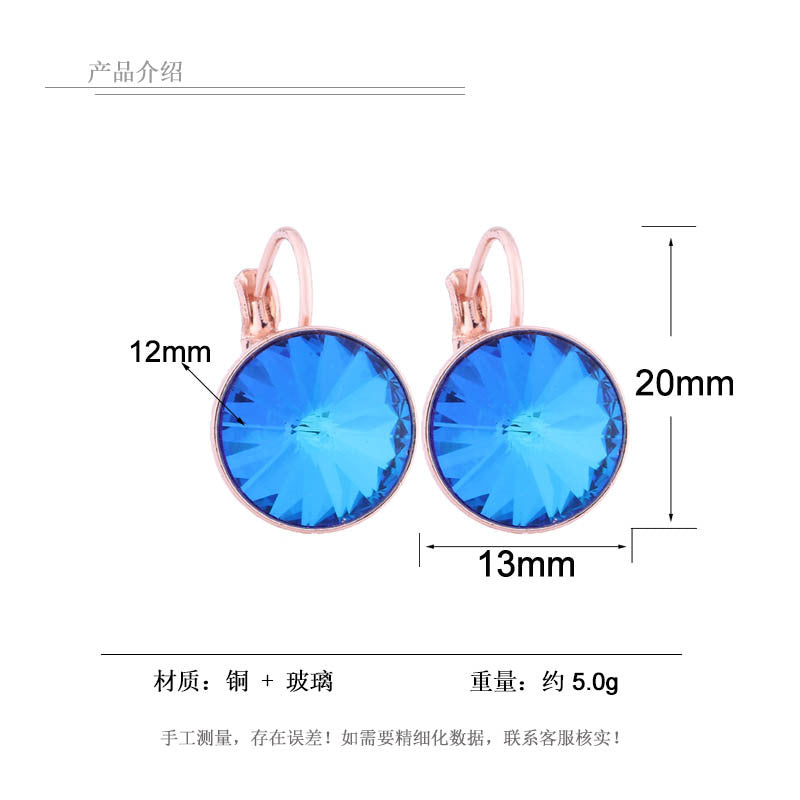 Cross-border Hot Selling 12mm Round Edge Color Earrings Jewelry Classic Earrings Women's Simple Fashion Elegant Commodities