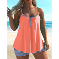 European Conservative Split Swimsuit for Women Foreign Trade Cross-Border Tankini Loose Large Size Swimsuit Beach Split Swimsuit