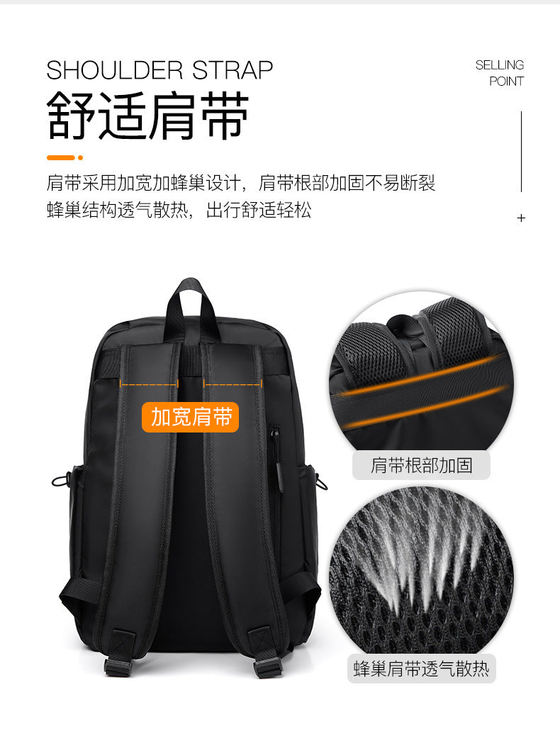 Casual Men's Backpack Cross-border Simple All-match 14-inch Backpack Uab Charging Holes Student Book Backpack