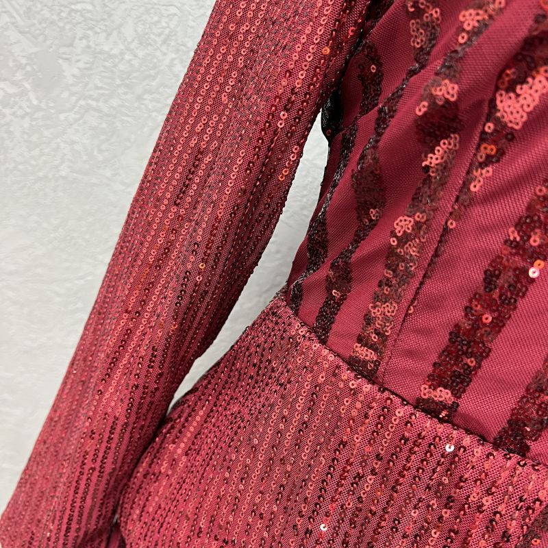 Africa Cross-border 2023 New Sequins Fashion Women's Seven-sleeve Fishtail Long Dress Sleeve Fashion Evening Wear Europe and America