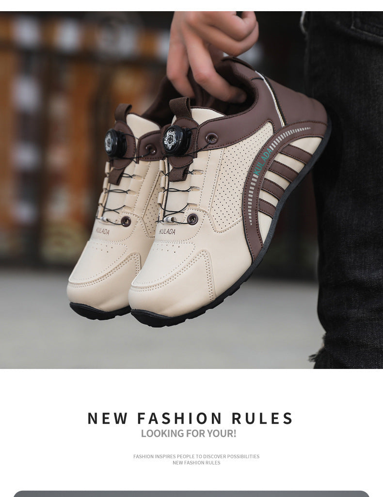 Men's Shoes High-End 2025 New Shoes Men's Breathable Men's Running Shoes Versatile Rotating Button Sports Shoes Men's