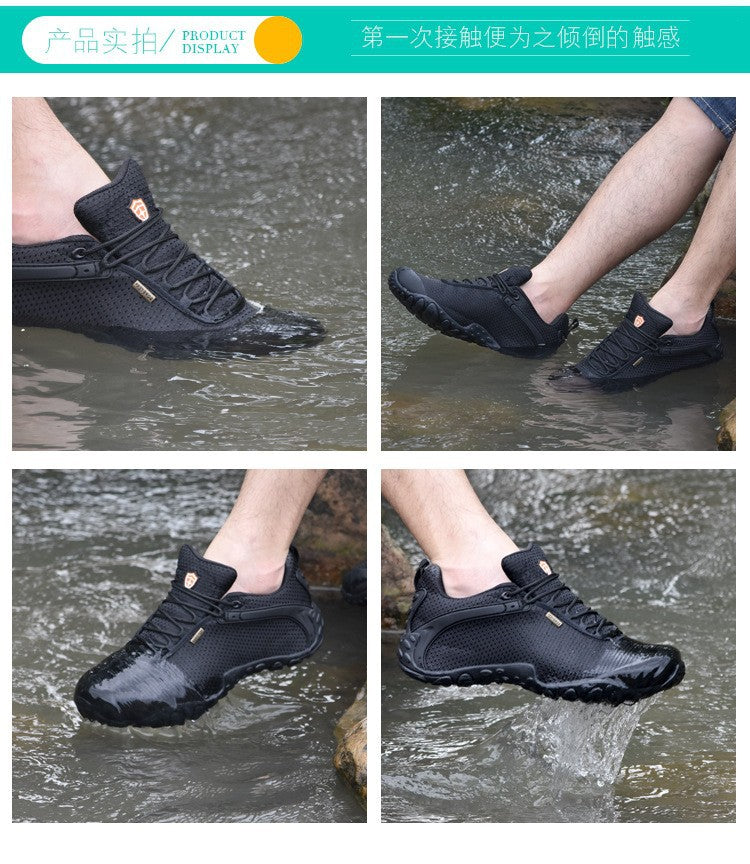 2024 spring, summer and autumn outdoor hiking shoes men's and women's hidden height waterproof mesh breathable sports non-slip hiking shoes