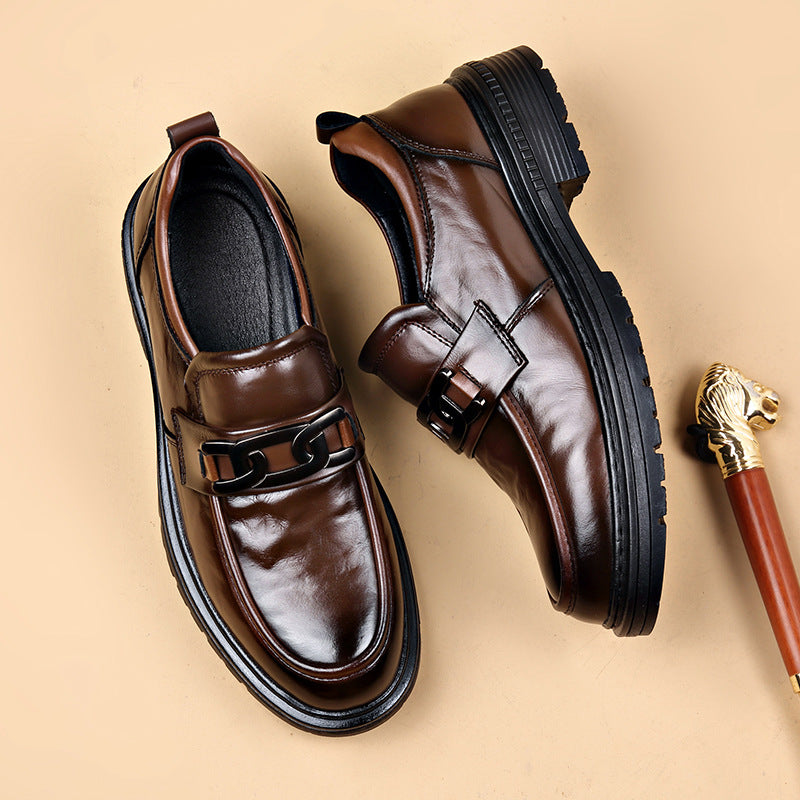 The first layer of cowhide new formal low-top leather shoes men's autumn leather shoes breathable new business casual men's shoes tide