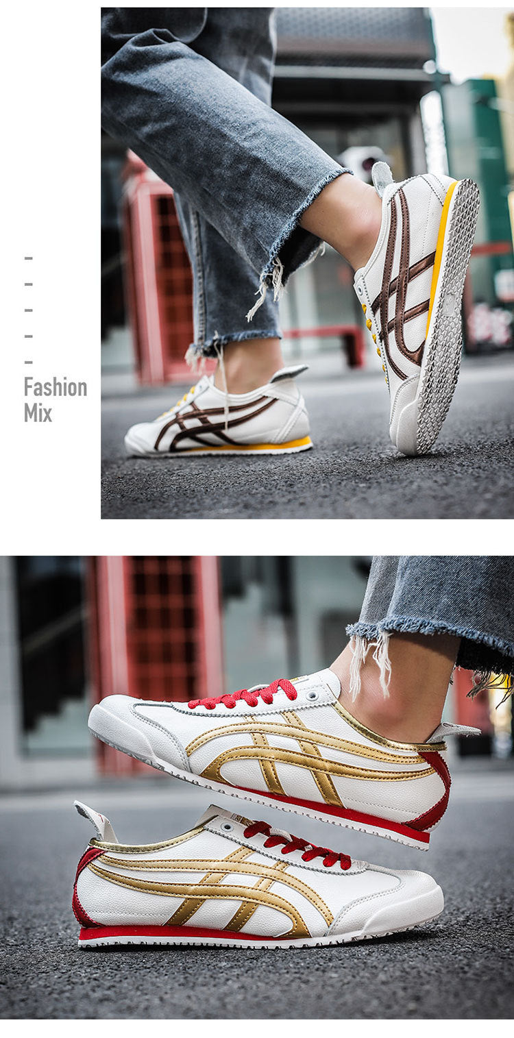 Couple's New Spring First-Layer Cowhide Forrest Gump Shoes, Fashionable and Breathable Sports and Leisure Sneakers, Comfortable White Shoes