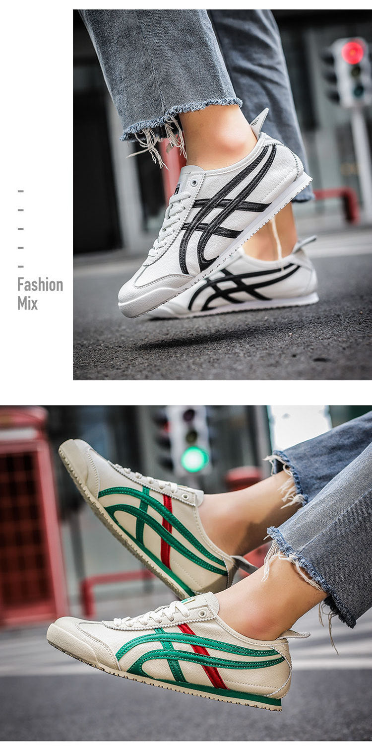 Couple's New Spring First-Layer Cowhide Forrest Gump Shoes, Fashionable and Breathable Sports and Leisure Sneakers, Comfortable White Shoes