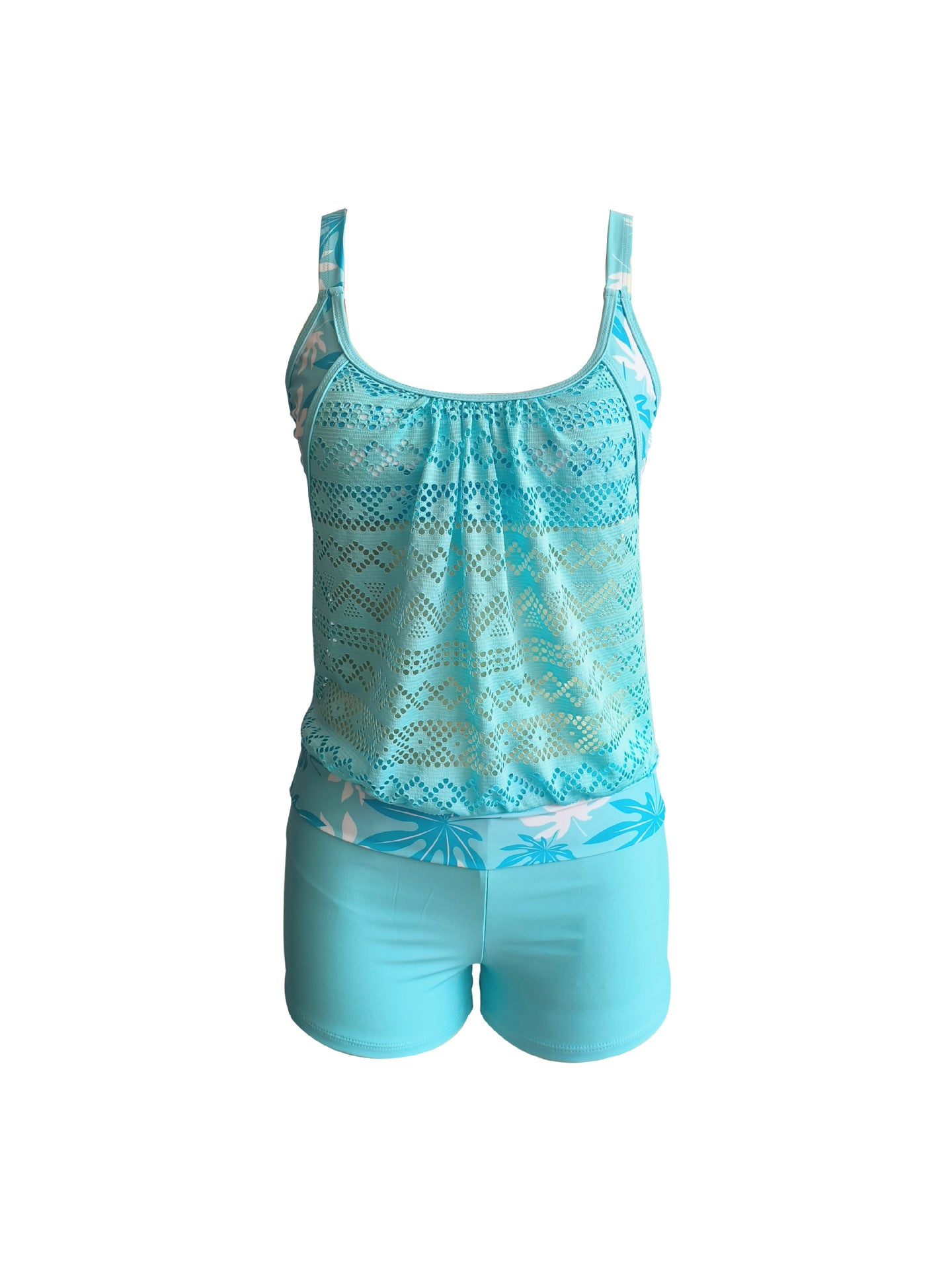 2023 new foreign trade cross-border swimsuit plus size hollow conservative tankini Amazon AliExpress split swimsuit women
