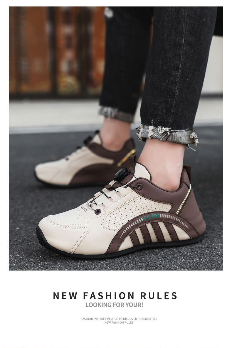 Men's Shoes High-End 2025 New Shoes Men's Breathable Men's Running Shoes Versatile Rotating Button Sports Shoes Men's