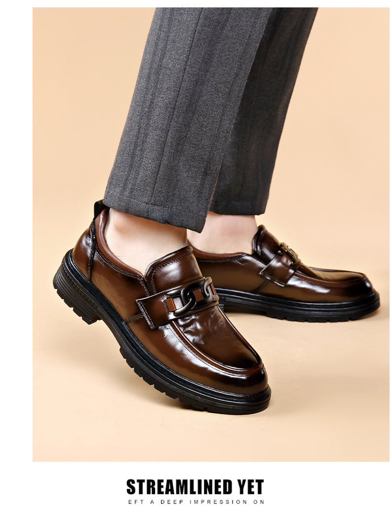 The first layer of cowhide new formal low-top leather shoes men's autumn leather shoes breathable new business casual men's shoes tide