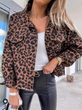 2024 Amazon Europe and the United States cross-border explosions tide washed old leopard print fur Denim coat women's jacket