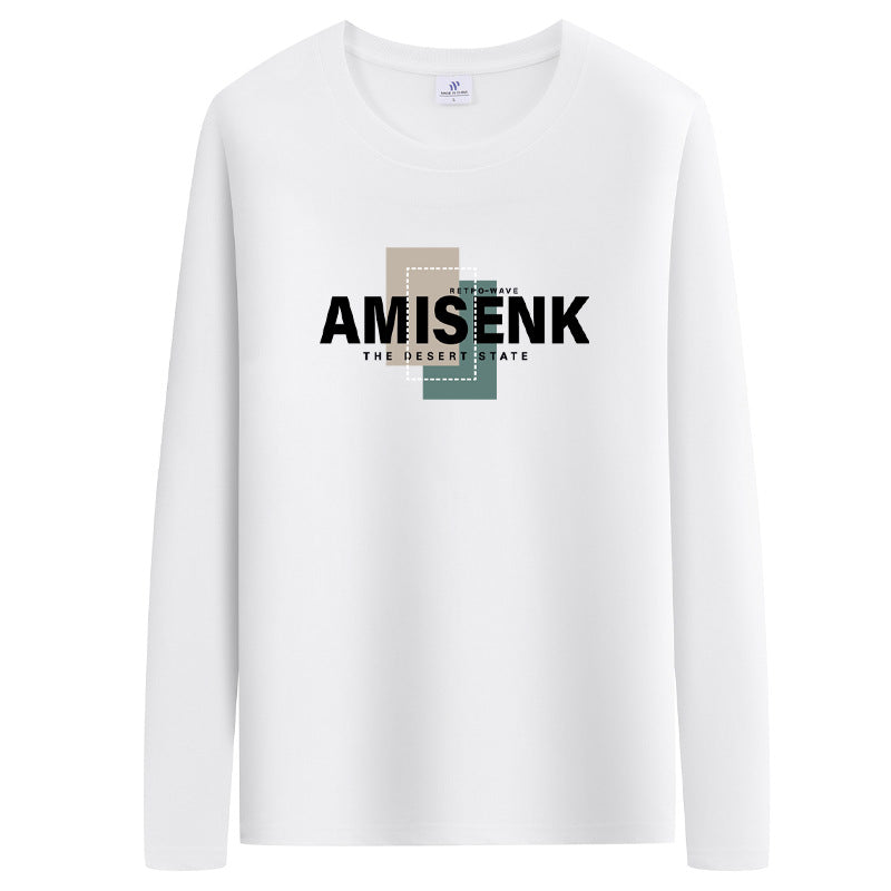 2026 Spring and Autumn New Men's Long Sleeve T-Shirt Trendy Loose Sweatshirt Men's Outerwear Base Shirt Casual Top
