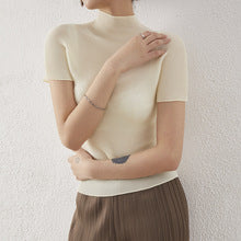 Miyake Irregular Long Sleeve Top Women's 2025 Spring and Autumn Design Solid Color Loose Casual Easiest for Match Bat Sleeve T-Shirt