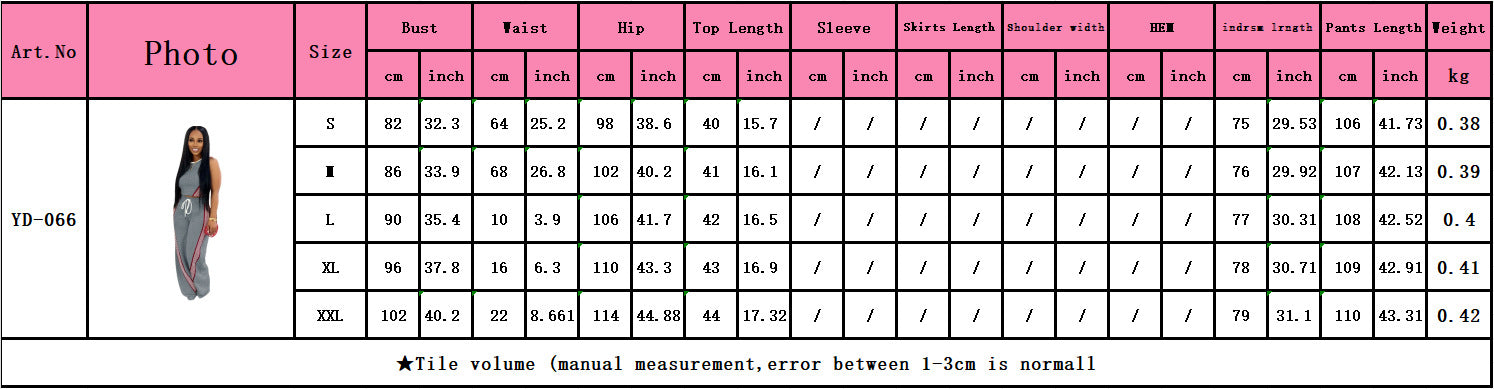 Yd-066-E6 European and American Women's Clothing Amazon New Fashion Trendy Casual Wide-Leg Pants Two-Piece Set Cross-Border Women's