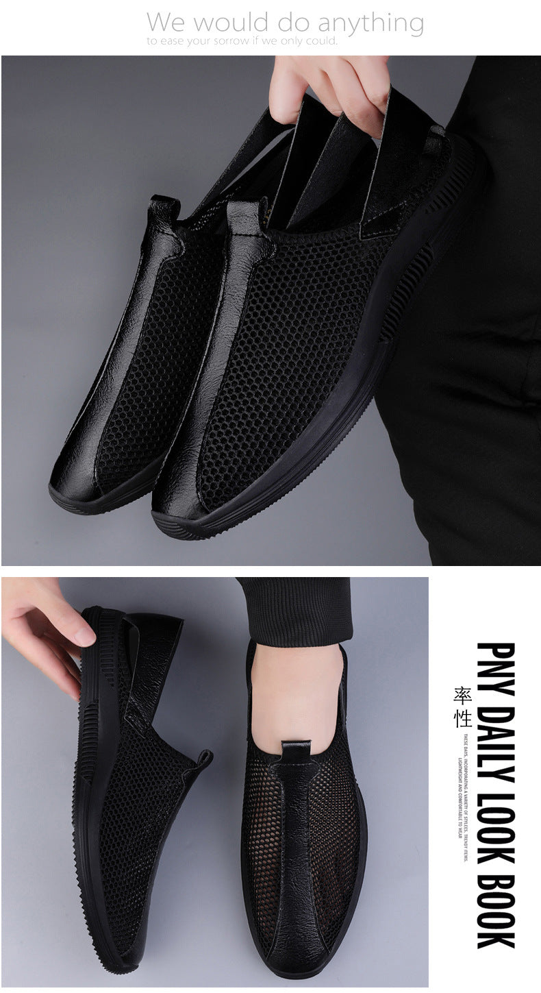 Men's new summer mesh shoes men's breathable cool shoes mesh shoes soft bottom breathable casual shoes lazy mesh men's shoes