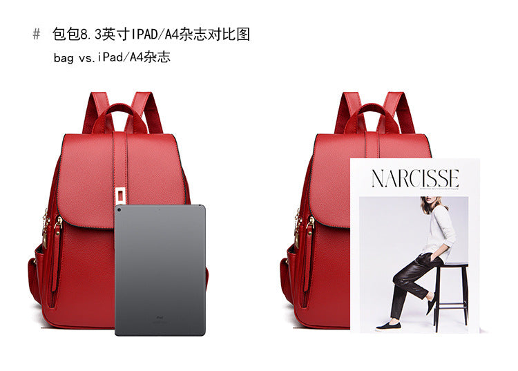 Foreign Trade Hot 2024 New Anti-theft Lock Backpack Trend Good Kangaroo Women's Schoolbag Fashion Travel Backpack
