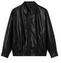 2025 Spring and Autumn Women's Leather Jacket, Faux Protein Pu Leather Motorcycle Jacket, Cool and Stylish Korean Version Versatile Loose Coat