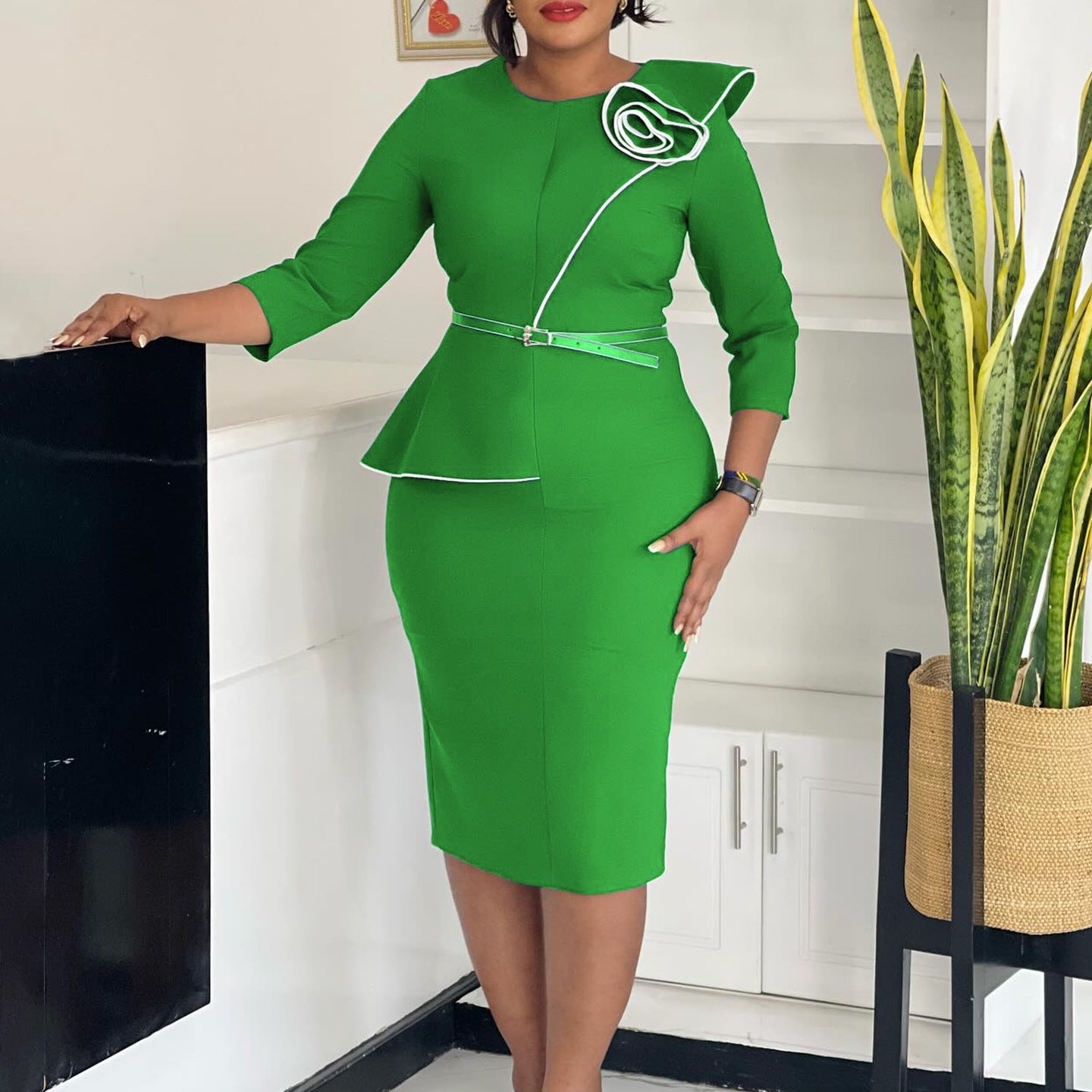 D551 Foreign Trade Women's Wear 2024 Spring New Fashion Elegant OL Tongle Pencil Skirt Hip African dress