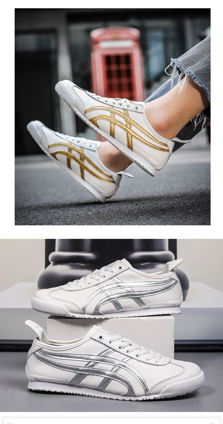 Couple's New Spring First-Layer Cowhide Forrest Gump Shoes, Fashionable and Breathable Sports and Leisure Sneakers, Comfortable White Shoes