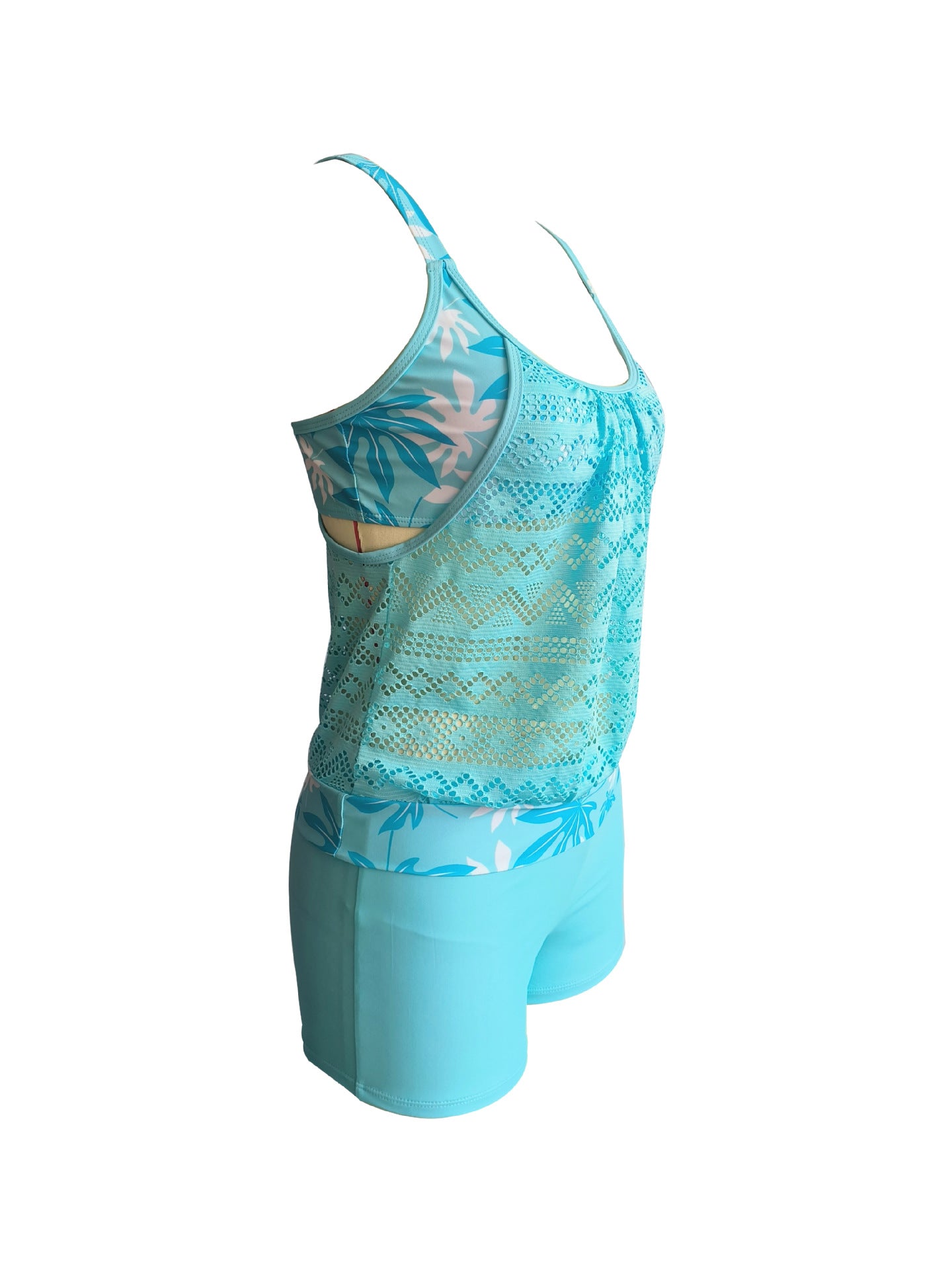 2023 new foreign trade cross-border swimsuit plus size hollow conservative tankini Amazon AliExpress split swimsuit women