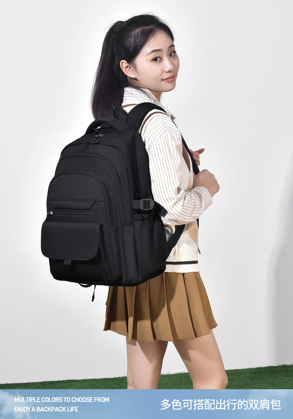 Japanese style large capacity western style men's and women's backpack simple student backpack junior high school student neutral schoolbag female fashion