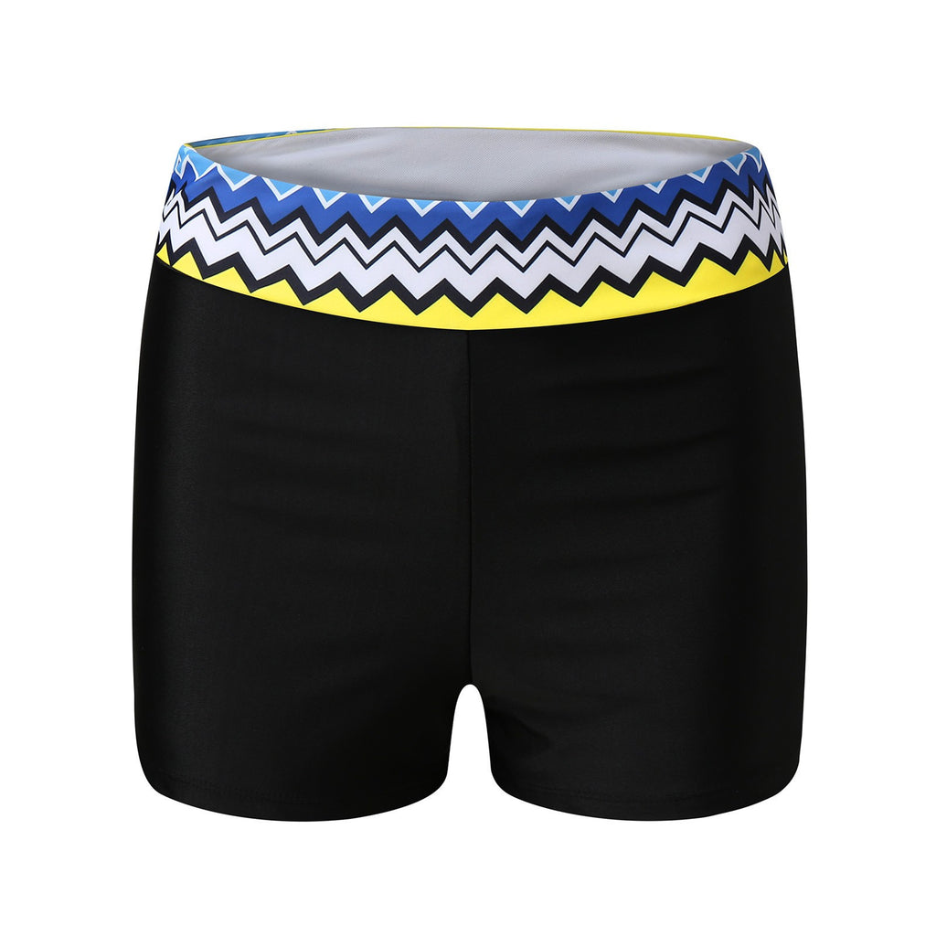 Cross-border 2024 European and American Foreign trade new double shoulder strap flat chest Amazon tankini high waist boxers split swimsuit