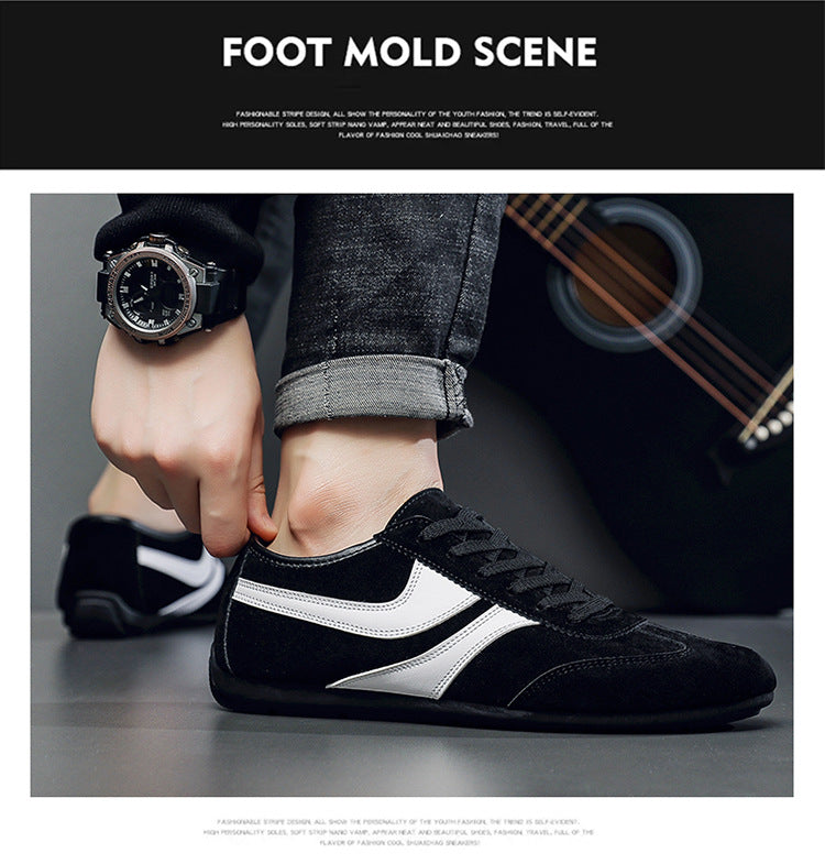Men's Casual Shoes Fashion Vintage German Training Shoes Breathable Flat Single-layer Shoes Sports Forrest Gump Shoes Lace-up Men's Shoes Bean Shoes