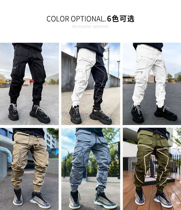 European and American Cross-border Personality Trendy Brand Loose Multi-pocket Casual Work Pants Men's Summer Cotton Men's Trousers for Foreign Trade
