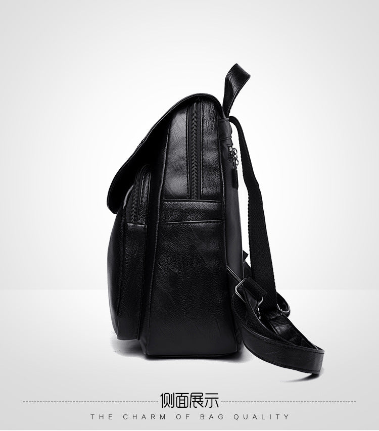 Backpack Women 2024 New Autumn Fashion Soft Leather Bag Casual Backpack Large Capacity Travel Student Women's Backpack