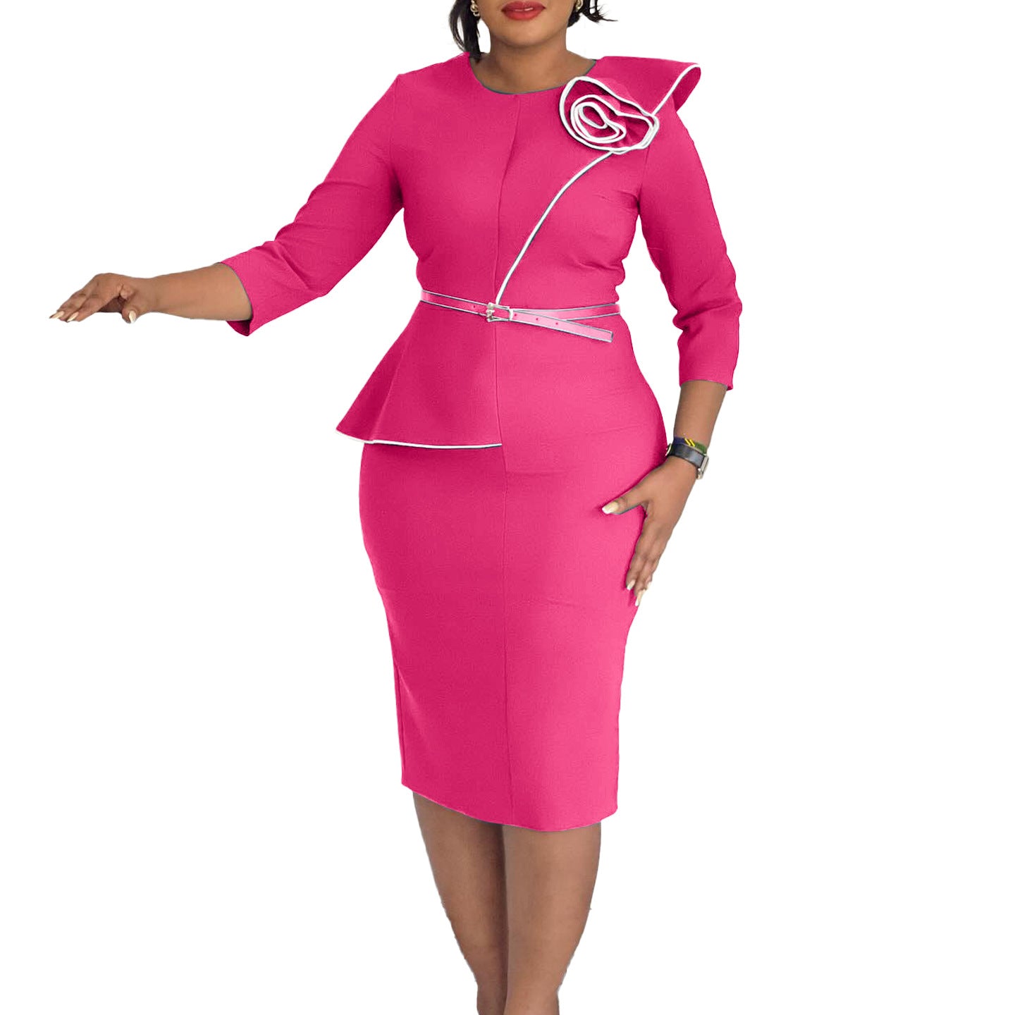 D551 Foreign Trade Women's Wear 2024 Spring New Fashion Elegant OL Tongle Pencil Skirt Hip African dress