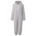 2022 Cross-border Europe and America Amazon Solid Color Thickened Double-sided Fleece Hooded Jumpsuit Casual Couple Home Wear