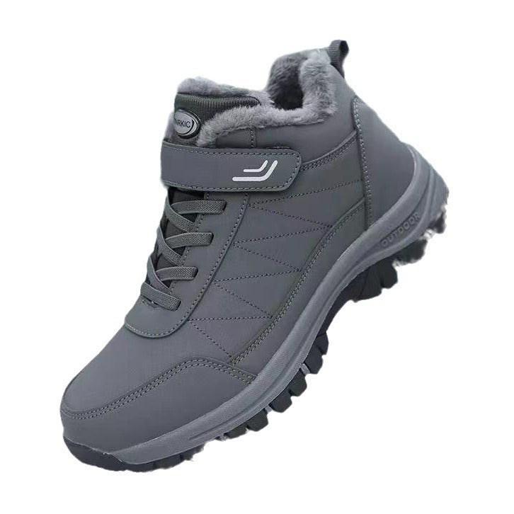 Middle-aged and elderly walking shoes autumn and winter fleece-lined round toe cotton in stock warm thickened cross-border foreign trade shoes men's shoes