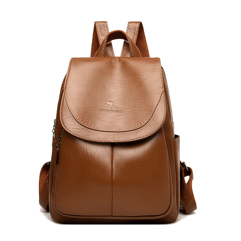Backpack Women 2024 New Autumn Fashion Soft Leather Bag Casual Backpack Large Capacity Travel Student Women's Backpack