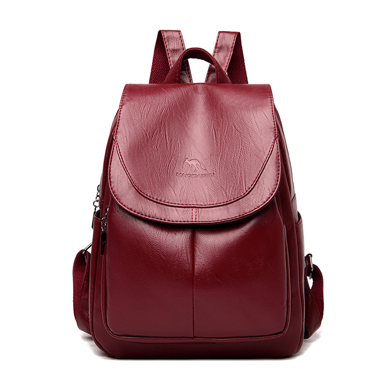 Backpack Women 2024 New Autumn Fashion Soft Leather Bag Casual Backpack Large Capacity Travel Student Women's Backpack