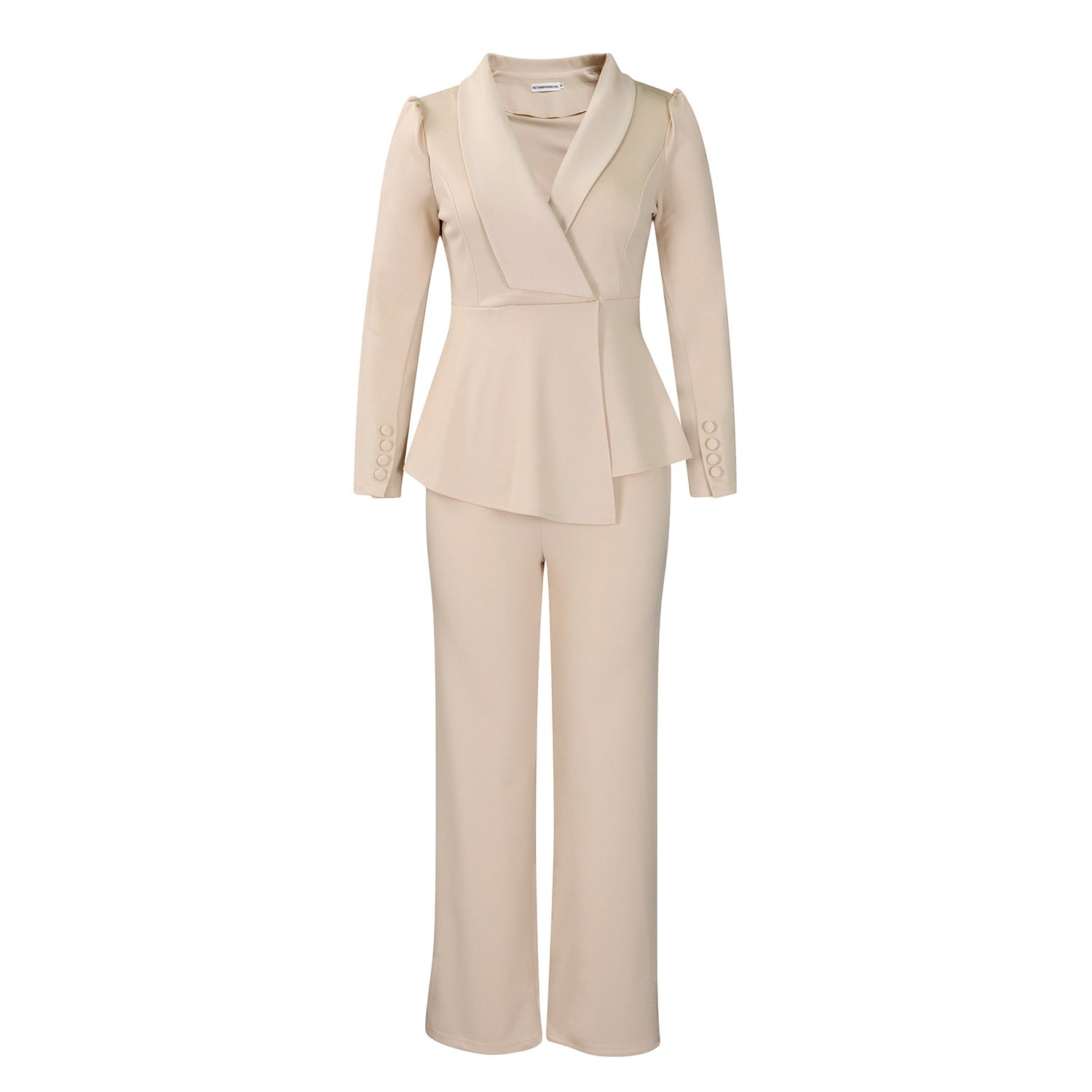 D549 European and American Clothing Winter New Fashion Elegant Elegant Ol Ruffle Top Wide Leg Pants Fashionable African Suit