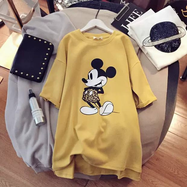 2023 Pregnant Women's Summer Cotton Short-sleeved T-shirt Loose Casual plus size Fashion Summer Pregnant Women's Long Top
