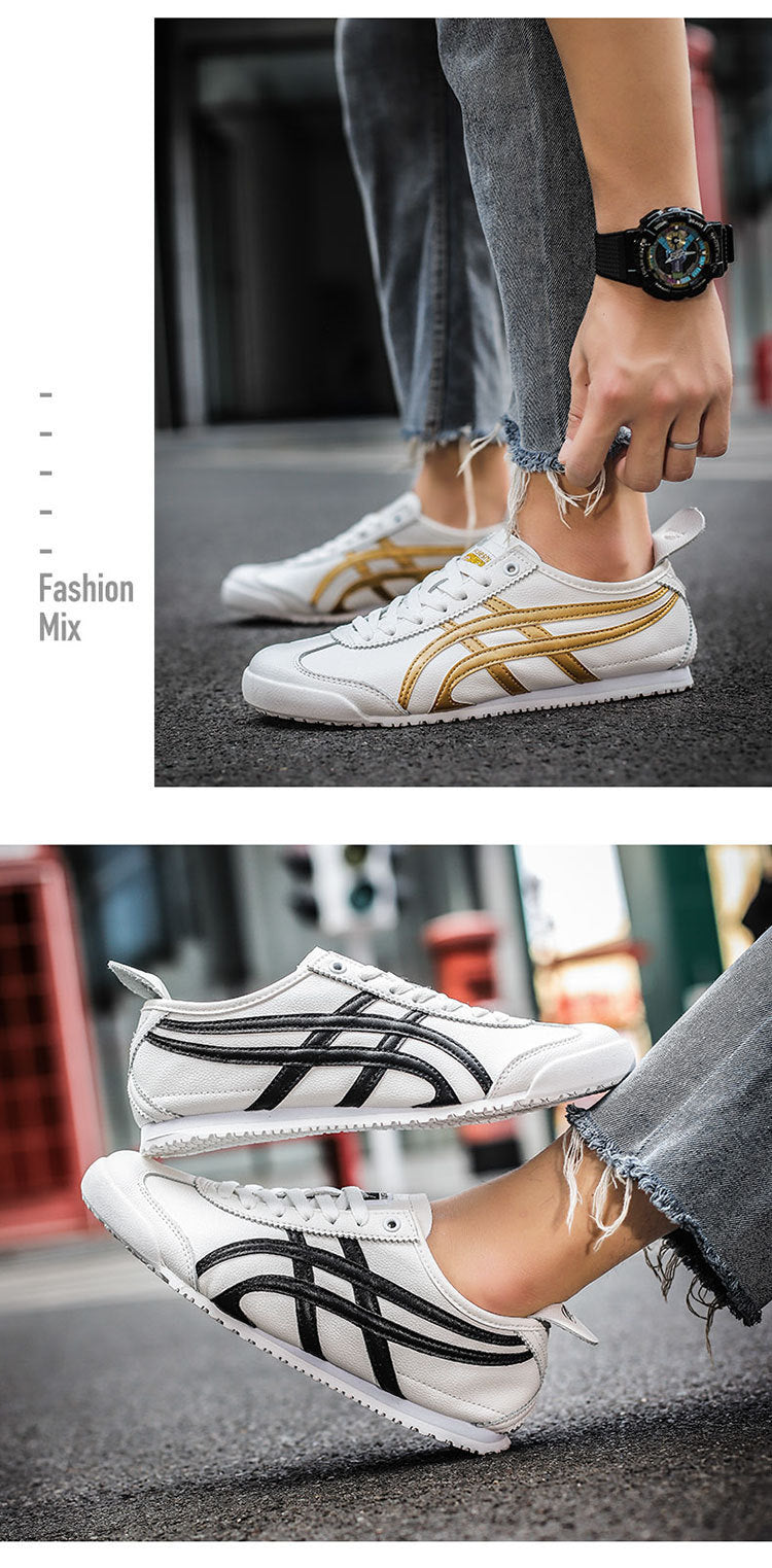 Couple's New Spring First-Layer Cowhide Forrest Gump Shoes, Fashionable and Breathable Sports and Leisure Sneakers, Comfortable White Shoes