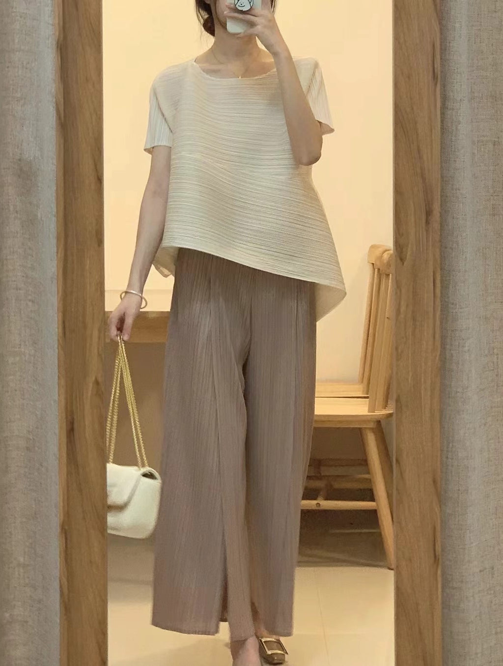 Summer All-match Pleated Top Women's 2024 Summer Thin Comfortable High-end Loose plus size Slim T-shirt