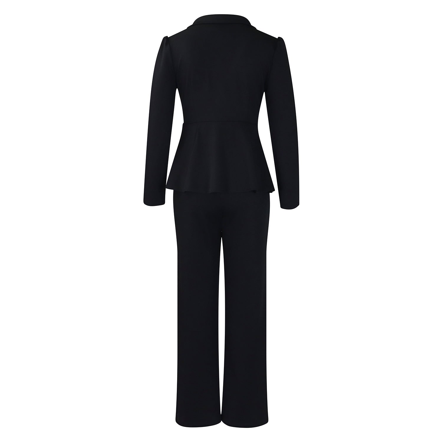 D549 European and American Clothing Winter New Fashion Elegant Elegant Ol Ruffle Top Wide Leg Pants Fashionable African Suit