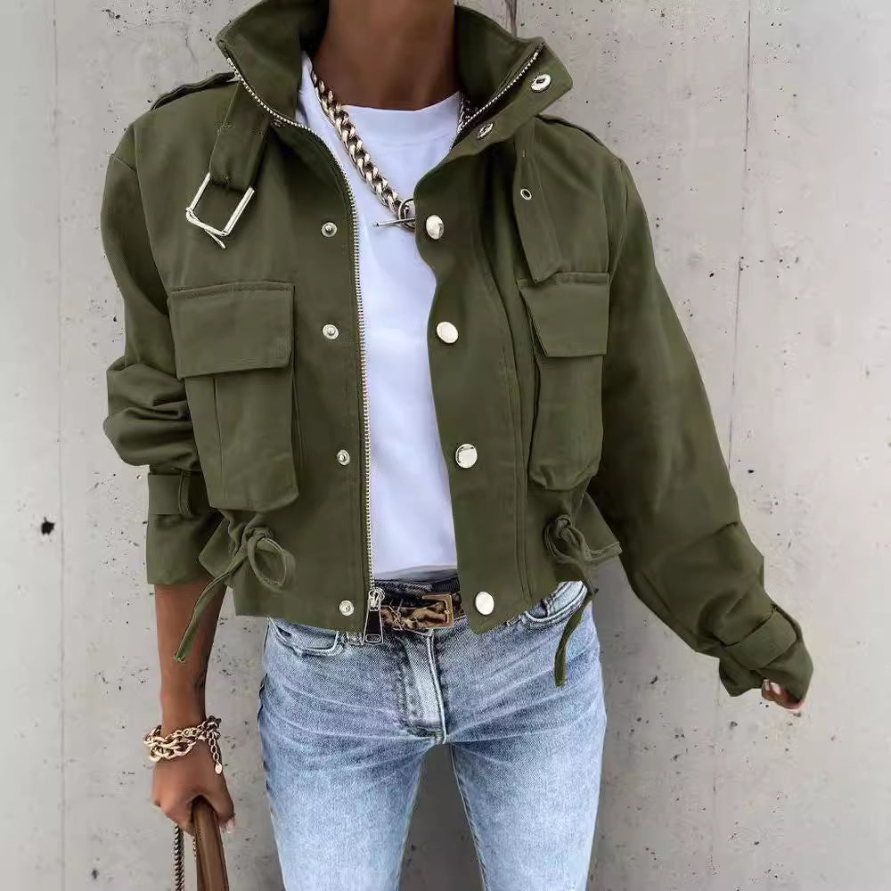 2026 Autumn and Winter Cross-Border Women's European and American New Style Amazon Aliexpress Printed Short Casual Long-Sleeved Jacket Top