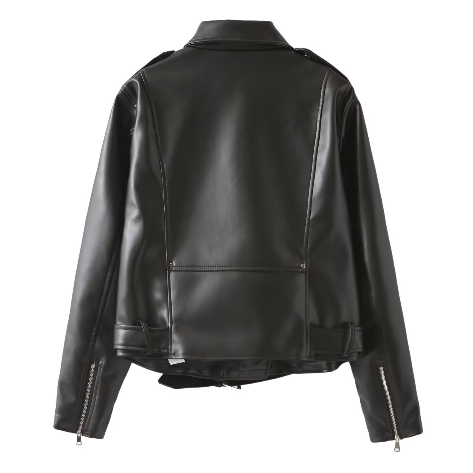 Zar Spring New Women's European and American Style French Fashion Design Imitation Leather Motorcycle Leather Jacket