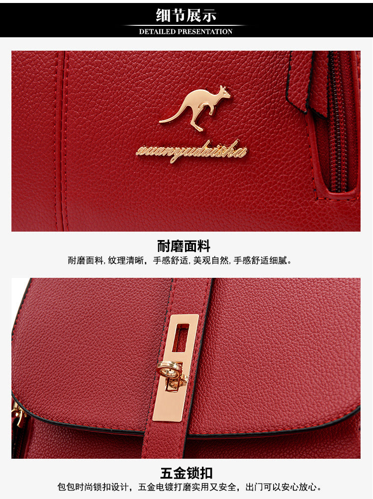 Foreign Trade Hot 2024 New Anti-theft Lock Backpack Trend Good Kangaroo Women's Schoolbag Fashion Travel Backpack
