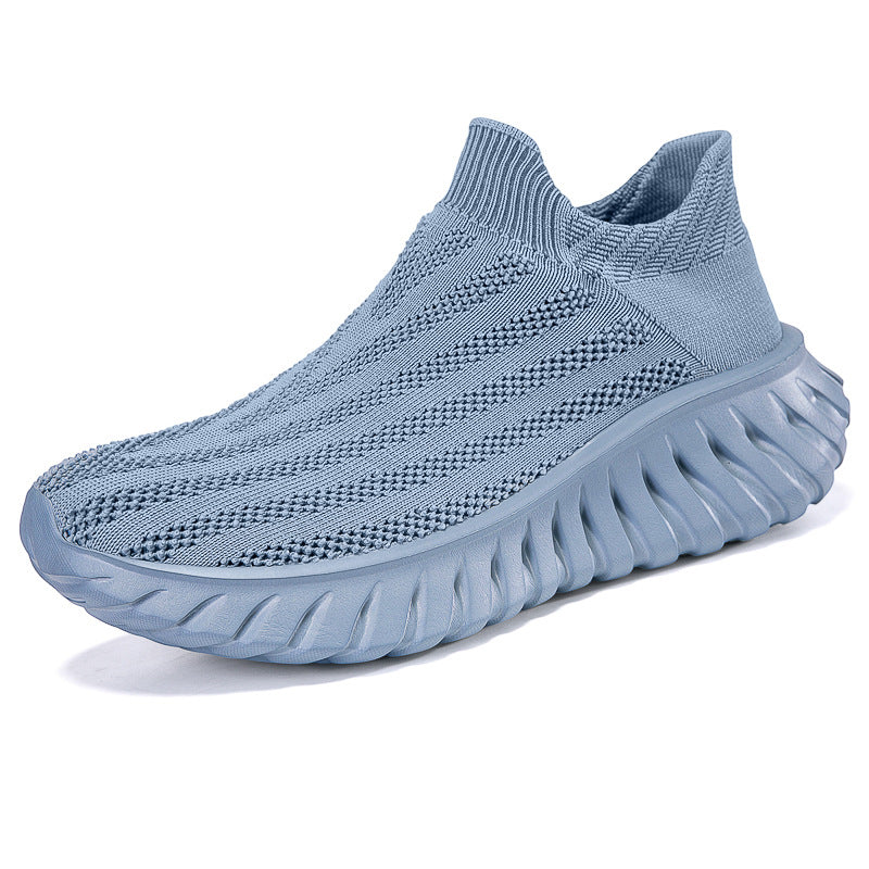 Cross-Border New Couple's Slip-On Summer New Fly-Knit Breathable Running Shoes Girls' Shoes Knitted Women's Shoes