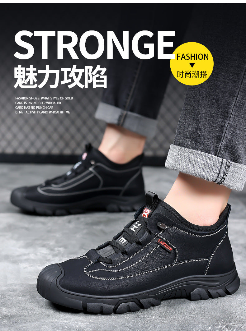2023 autumn and winter new men's shoes fashion outdoor casual shoes hiking shoes simple trend work shoes a generation of hair